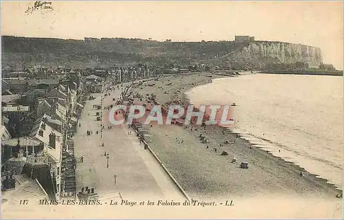 Cartes postales Mers les Bains La Plage et les Falaises du Treport