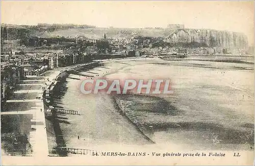 Cartes postales Mers les Bains Vue generale prise de la Falaise