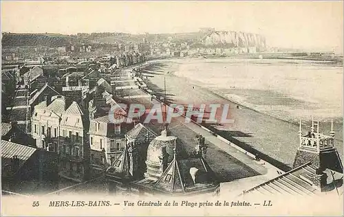 Cartes postales Mers les Bains Vue generale de la Plage prise de la falaise