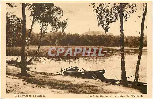 Cartes postales Les environs de Bitche Etang de Hanau et la Ruine de Waldeck