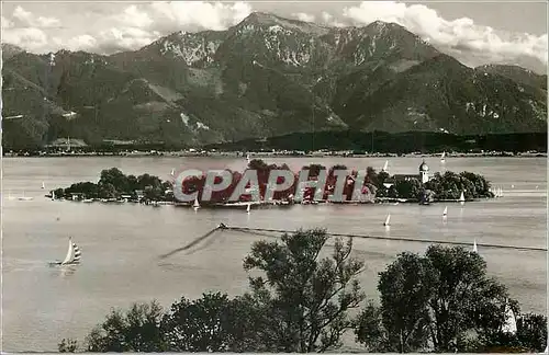 Cartes postales moderne Die Frauenissel im Chiemsee mit Hochgern (1744 m)