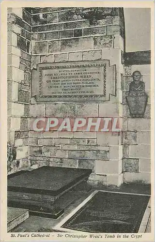 Cartes postales St Paul's Cathedral Sir Christopher Wren's Tomb in the Crypt