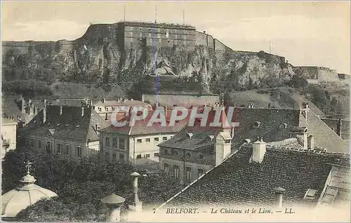 Cartes postales Belfort Le Chateau et le Lion