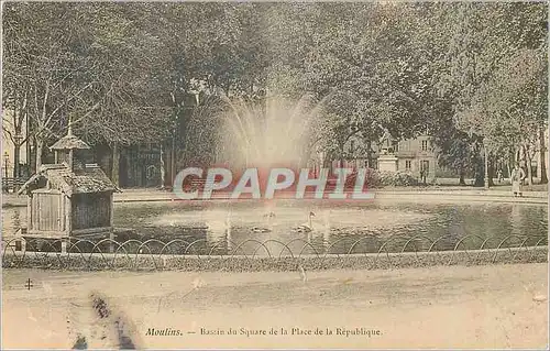 Cartes postales Moulins Bassin du Square de la Place de la Republique