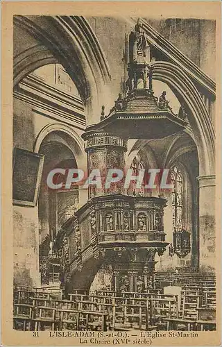 Cartes postales L'Isle Adam (S et O) L'Eglise St Martin La Chaine (XVIe siecle)