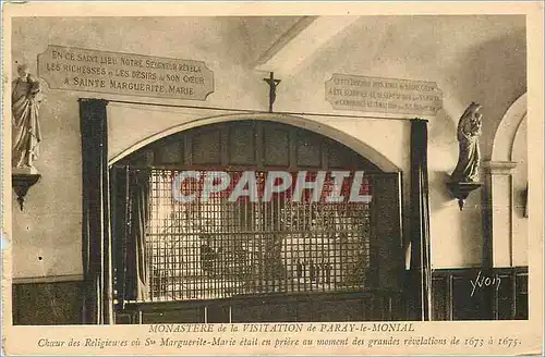 Cartes postales Monastere de la Visitation de Paray le Monial Choeur des Religieu ou St Marguerite Marie etait e