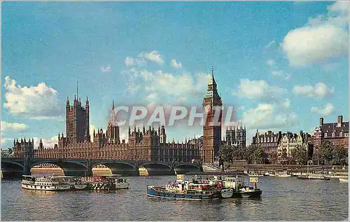 Cartes postales moderne England Houses of Parliament London Bateaux