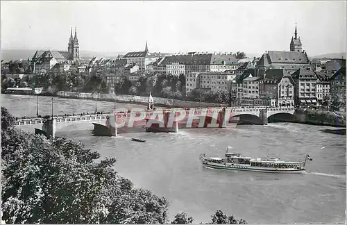 Cartes postales moderne Bale Pont du Milieu Bateau