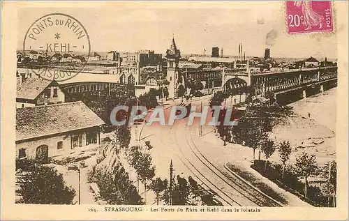 Cartes postales Strasbourg les Ponts du Rhin et Kehl dans le Lointain