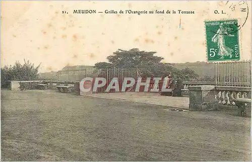 Cartes postales Meudon Grilles de l'Orangerie au fond de la Terrasse