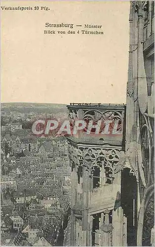 Cartes postales Strasbourg Munster Blick von den 4 Turmchen