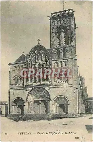 Cartes postales Vezelay Facade de l'Eglise de la Madeleine