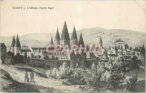 Cartes postales Cluny L'Abbaye d'apres Sagot