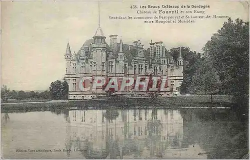 Cartes postales Les beaux chateaux de la dordogne chateau de fournil et son etang