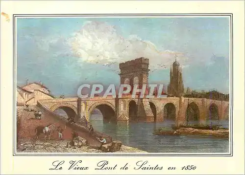 Cartes postales moderne Saintes Vieilles Gravure de 1850 Les Arenes Gallo Romaines Ier et 2eme Siecles au Fond L'Eglise