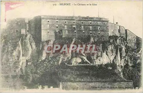 Cartes postales Belfort Le Chateau et le Lion