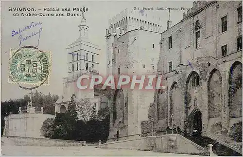 Cartes postales Avignon Palais des Papes et Notre Dame des Dons