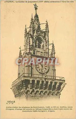 Cartes postales Avignon Le Clocher de Jacquemard (XIVe Siecle) Surmantant l'Hotel de Ville