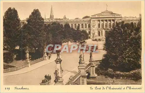 Cartes postales Strasbourg Le Pont de l'Universite et l'Universite Tramway