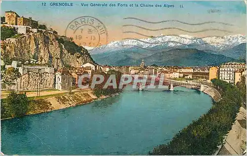 Cartes postales Grenoble Vue Generale des Forts et la Chaine des Alpes