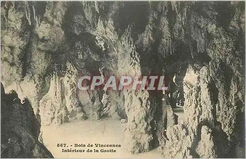 Cartes postales Bois de Vincennes Interieur de la Grotte