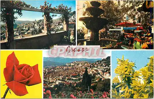 Moderne Karte Grasse La Cote d'Azur Vue Generale Marche aux Fleurs Vue Generale