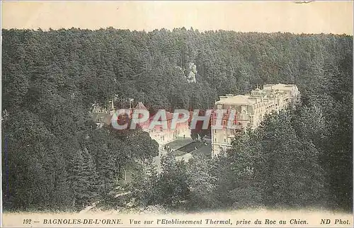 Cartes postales Bagnoles de l'Orne Vue sur l'Etablissement Thermal prise du Roc au Chien