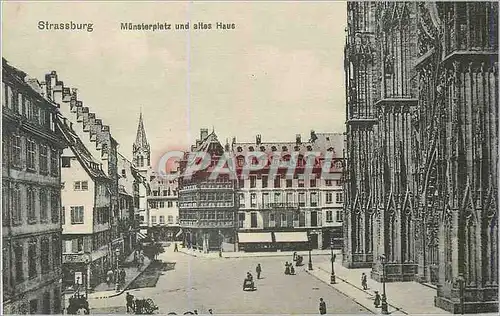 Cartes postales Strassburg Munsterpietz und altes Haus