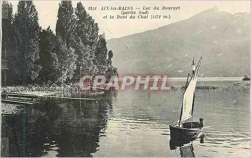 Cartes postales Aix les Bains Lac du Bourget (partie Sud) et la Dent du Chat Bateau