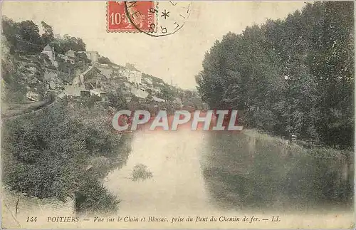 Cartes postales Poitiers Vue sur le Clain et Blossac prise du Pont du Chemin de Fer