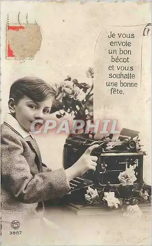 Cartes postales moderne Je vous envoie un bon Becot et vous Souhaite une bonne Fete Machine a ecrire