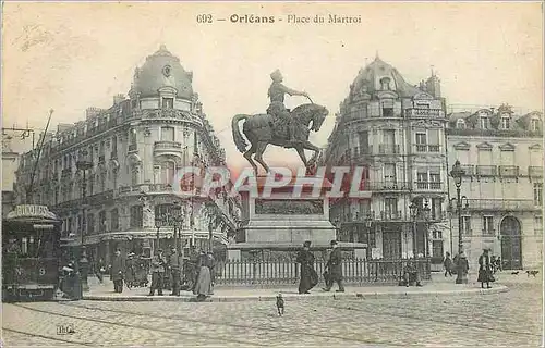 Cartes postales Orleans Place du Martroi Tramway