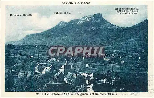 Cartes postales Challes les Eaux Savoie Tourisme Vue Generale et Granier (1938 m)