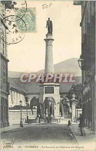 Cartes postales Chambery La Fontaine des Elephants (de Doigne)