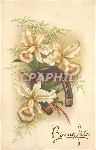 Cartes postales Bonne Fete Fleurs Fer a cheval