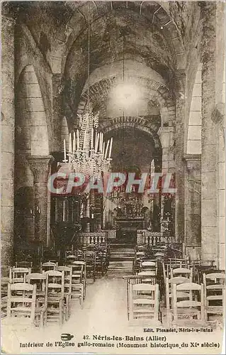 Cartes postales Neris les Bains (Allier) Interieur de l'Eglise Gallo Romaine (Mon Hist du XIe Siecle))