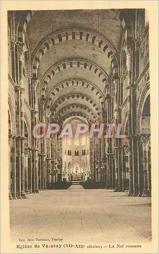 Cartes postales Eglise de Vezelay (XIIe XIIIe Siecle) La Nef Romane