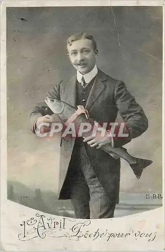 Cartes postales 1er Avril Homme Poisson