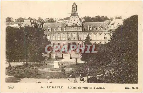 Cartes postales Le Havre L'Hotel de Ville et le Jardin