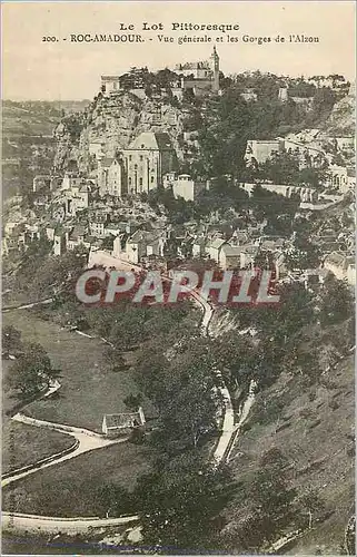 Cartes postales Roc Amadour Le Lot Pittoresque Vue Generale et les Gorges de l'Alzou