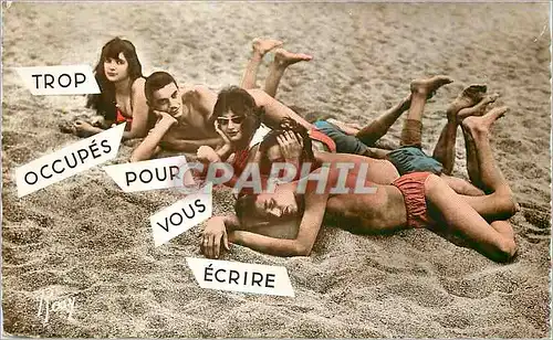 Cartes postales moderne En Vacances Trop Occupes pour vous Ecrire