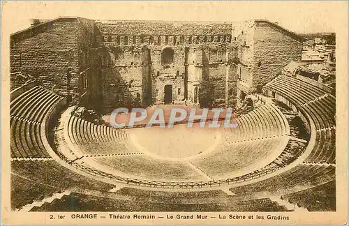 Cartes postales Orange Theatre Romain Le Grand Mur La Scene et les Gradins