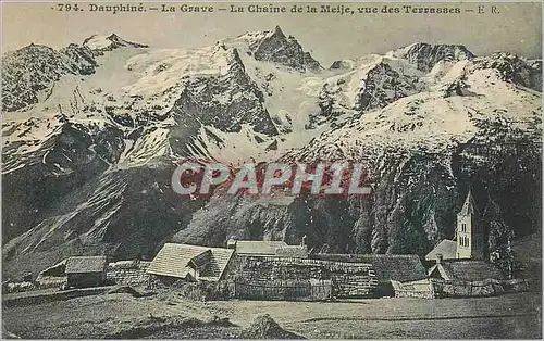 Cartes postales Dauphine la Grave la Chaine de la Meije Vue des Terrasses