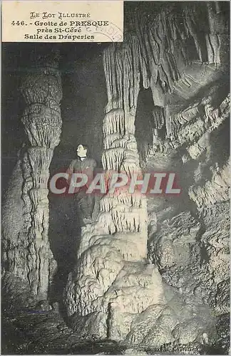 Cartes postales Le Lot Illustre Grotte de Presque pres St Cere Salle des Draperies