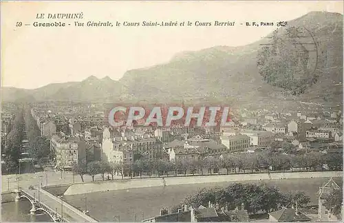 Cartes postales Le Dauphine Grenoble Vue Generale Le Cours Saint Andre et le Cours Berriat