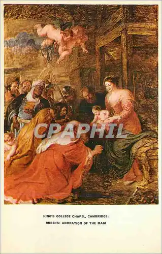 Cartes postales moderne Cambridge King's College Chapel Rubens Adoration of the Magi