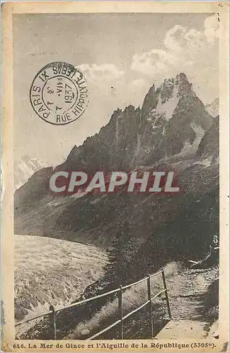 Cartes postales La Mer de Glace et L'Aiguille de la Republic (3305 m)