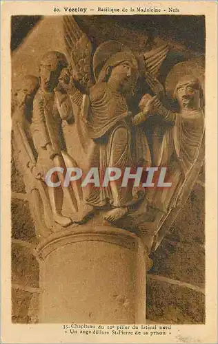 Cartes postales Vezelay Basilique de la Madeleine Nefs Chapiteau du 10e Pilier du Lateral Nord