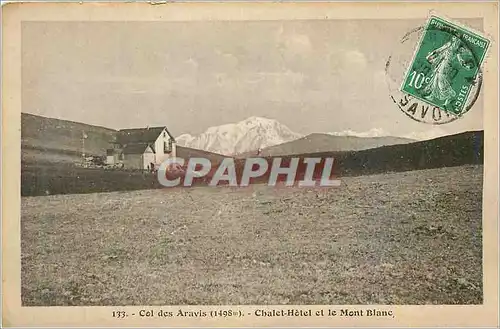 Cartes postales Col des Aravis (1498 m) Chatel Hotel et le Mont Blanc