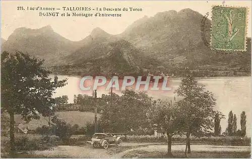 Cartes postales Lac d'Annecy Talloires La Descente du Toron Duigt et la Montagne d'Entreverne Automobile